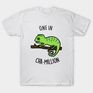 One In Cha-Million Cute Chameleon Pun. T-Shirt